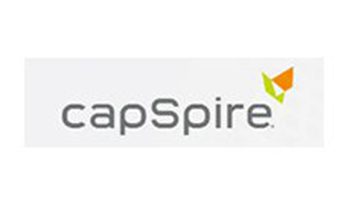 Logo featuring the word 'capSpire' with a stylized bird design.
