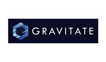 Logo with the word 'GRAVITA' next to a blue cube design.