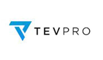 Logo with a blue geometric symbol and 'TEVPR' text.