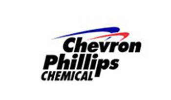 Chevron Phillips Chemical company logo with red and blue swooshes.