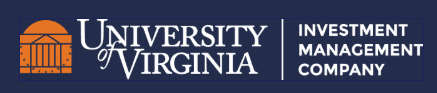 University of Virginia logo in white on a navy blue background.