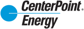 CenterPoint Energy logo with blue circle and black text.